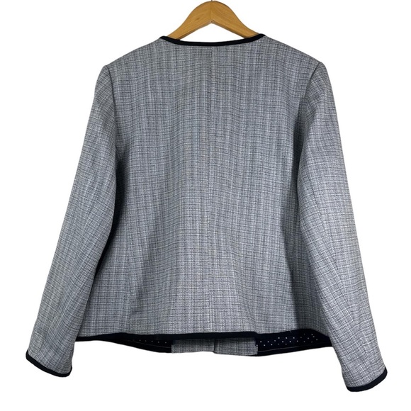TALBOTS White & Black Westport Tweed Open Front Blazer Jacket - Women’s Size 18 - Picture 4 of 13